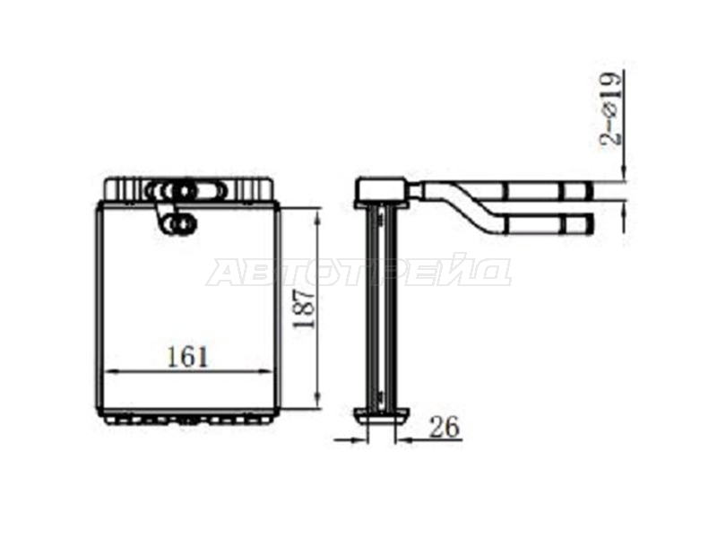 Радиатор отопителя салона Hyundai County 98-08 / HD65 99-18