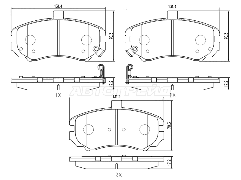 Колодки тормозные (Спереди) Hyundai Elantra 00-09