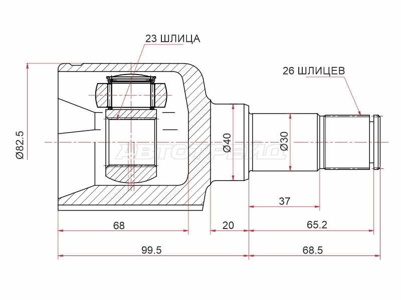 Шрус (Спереди/ Слева/ Внутр) Ford Focus 04-11 / C-MAX 07-10