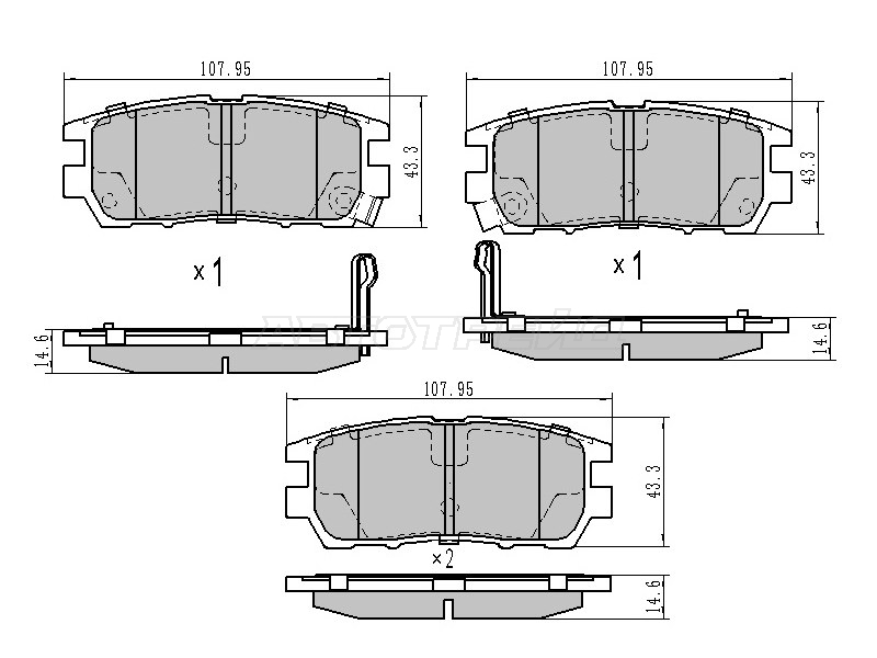Колодки тормозные (Сзади) Mitsubishi Delica 94-07 / Pajero 91-00