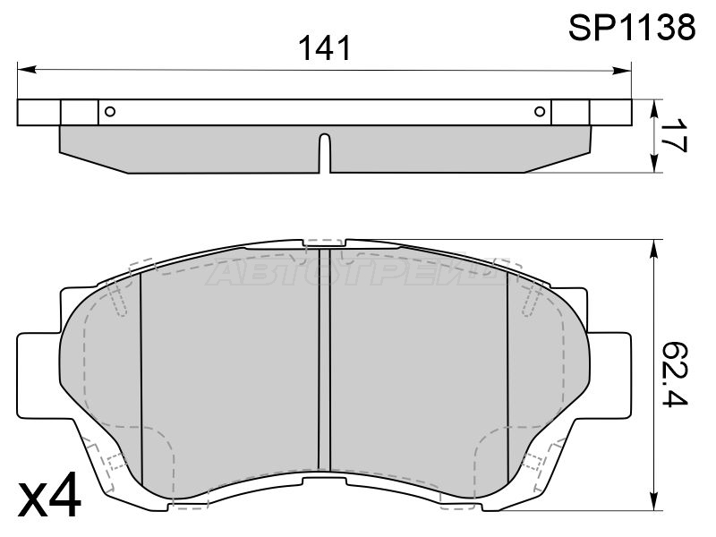 Колодки тормозные перед TOYOTA MARK2/CROWN 25-30 HI-Q-SANGSIN BRAKE SP1138