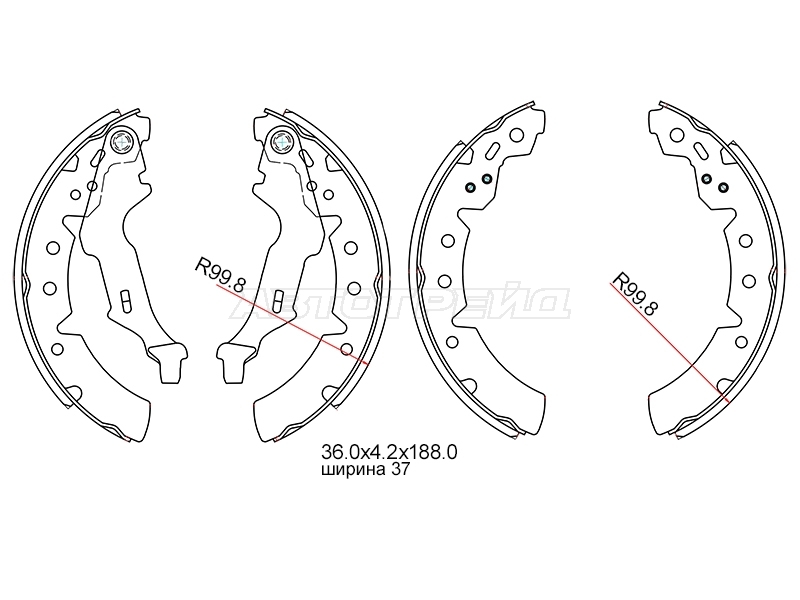 Колодки тормозные (Сзади) Toyota Carina E 92-98 / Corona (T190) 92-96