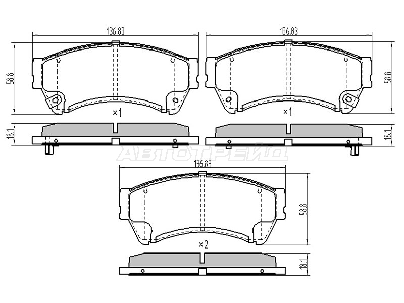 Колодки тормозные (Спереди) Ford Fusion 02-12 / Mazda 6 07-12