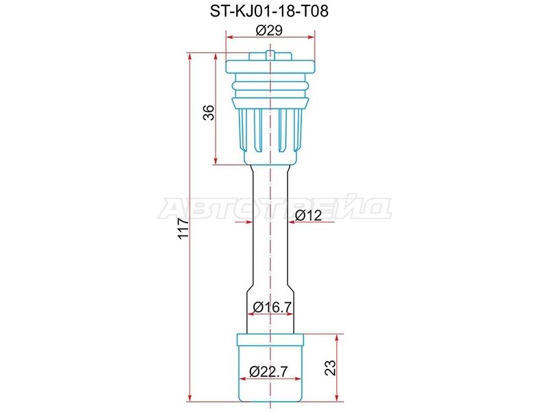 Наконечник катушки зажигания Mazda 323 98-03 / Capella 97-02 LF17;LF50;LF72;LFDE;LFN7;LFVE
