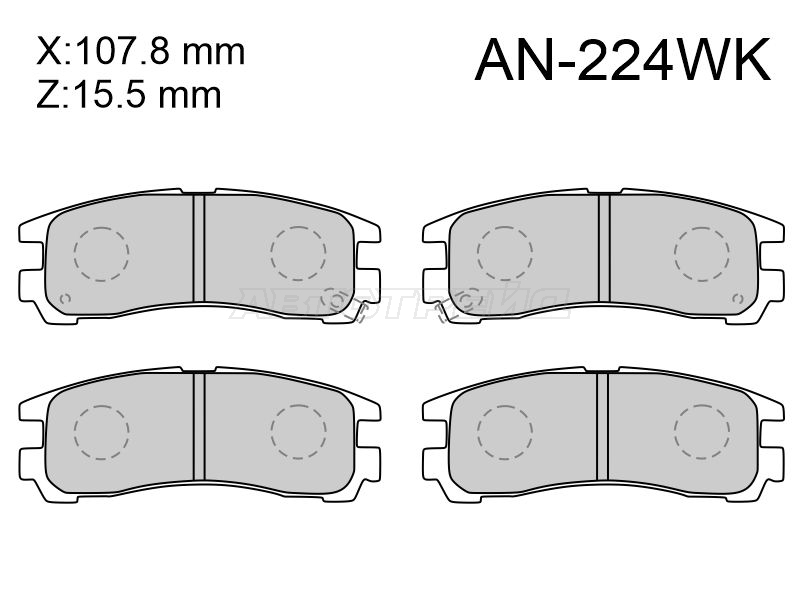 Колодки тормозные дисковые | зад | AKEBONO AN224WK