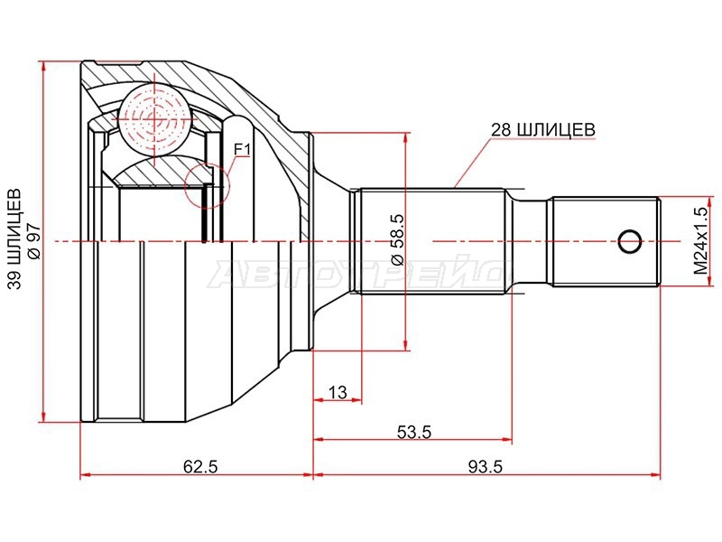 Шрус (Спереди/ Наруж) Citroen C5 08-17 / Jumpy 07-17