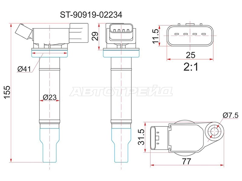Катушка зажигания Lexus RX 97-06 / Toyota Camry 01-06 1MZFE