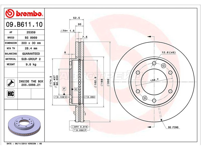 BREMBO 09.B611.10