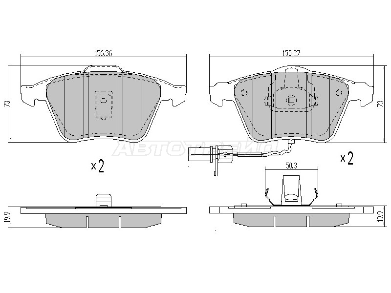 Колодки тормозные (Спереди) Audi A4 00-09 / A6 97-10