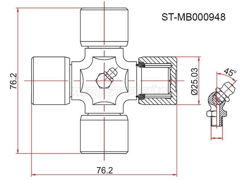 Крестовина карданного вала Mitsubishi Delica 89-07 / L200 86-16