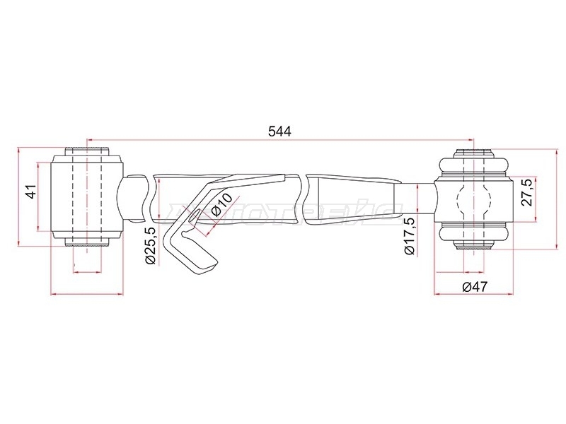Рычаг подвески Chery Tiggo T11 05-16 / Toyota RAV4 (CA20) 00-05 (Снизу/ Сзади/ Слева)