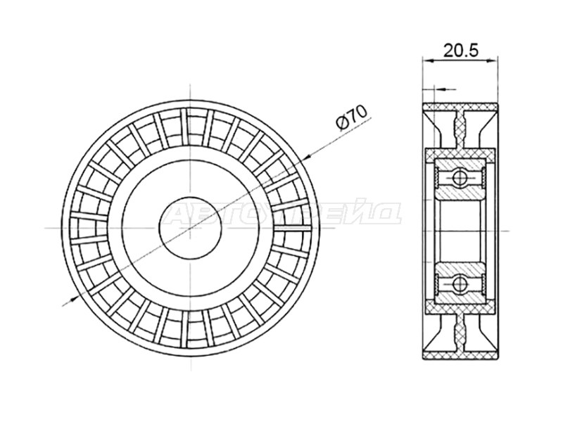 Ролик приводного ремня Ford Focus 04-11 / Kuga 08-13