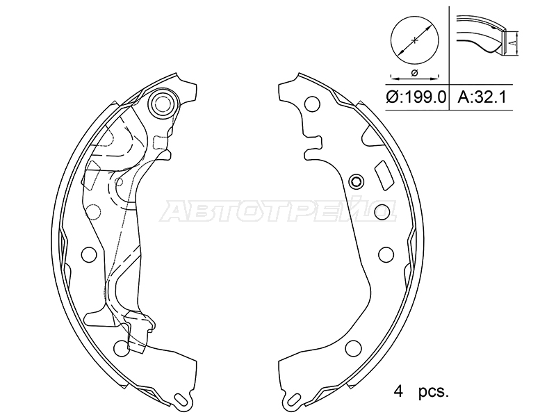Колодки тормозные барабанные (2WD) Daihatsu Rocky 19- / Toyota Raize 19 SAT ST280280