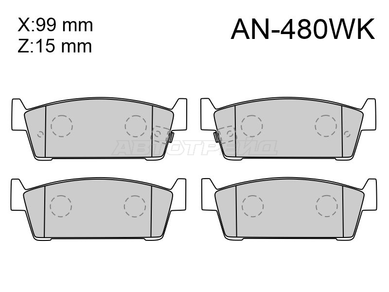 Колодки тормозные зад NISSAN CEDRIC Y32/33/LAUREL C33/34/SKYLINE R32/33 AKEBONO AN480WK