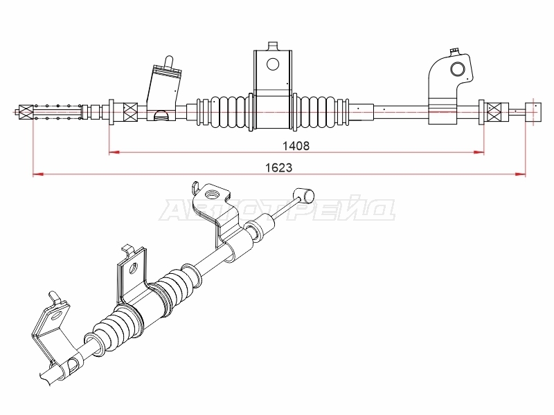 Трос ручного тормоза Mitsubishi Outlander 05-12