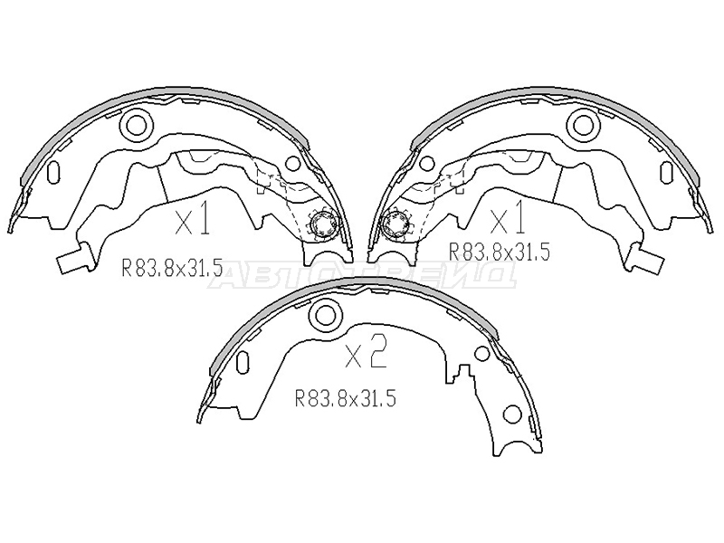 Колодки тормозные барабанные (Сзади) Kia Cerato 08-13 / Rio 05-11