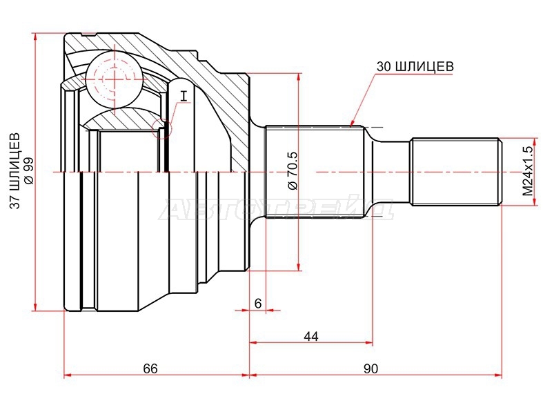 Шрус (Спереди/ Наруж) Mercedes-Benz M-Class 05-11 / GL-Class 06-12