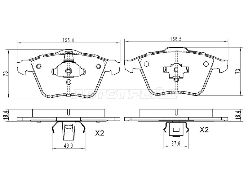 Колодки тормозные (Спереди) Ford Focus 04-11 / Mazda 3 06-13