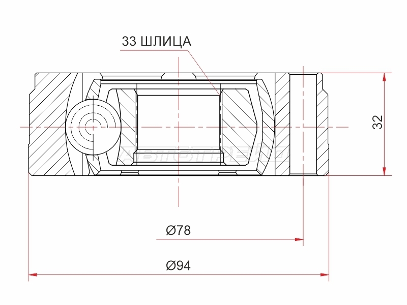 Шрус (Спереди/ Внутр) Audi A3 96-03 / Skoda Octavia 96-13