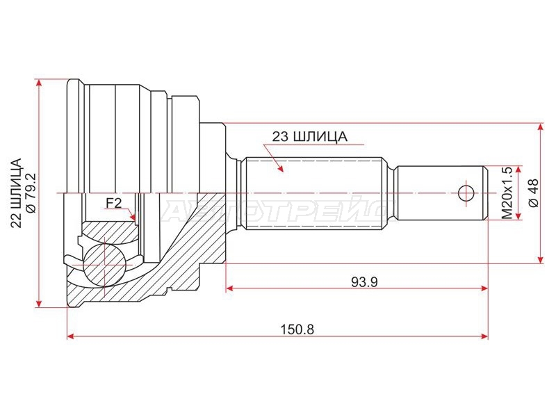 Шрус (Спереди/ Наруж) Nissan March 92-02 / Micra 92-03