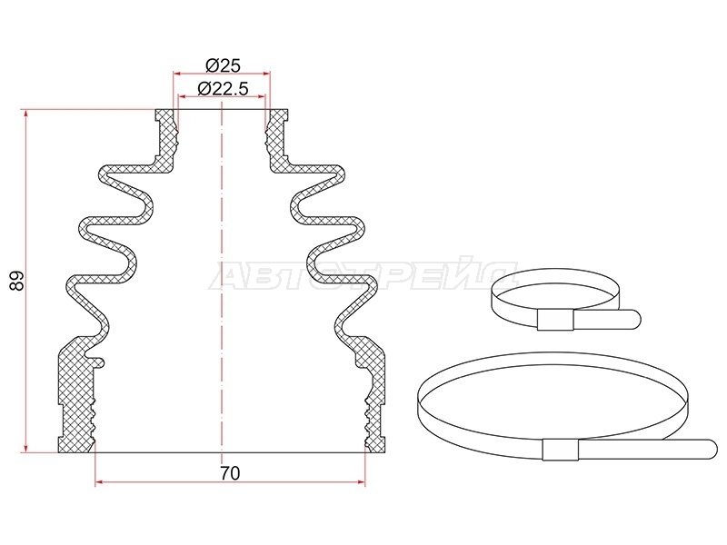 Пыльник шруса (Внутр/ Спереди) Nissan Qashqai 06-13 / Qashqai+2 08-14