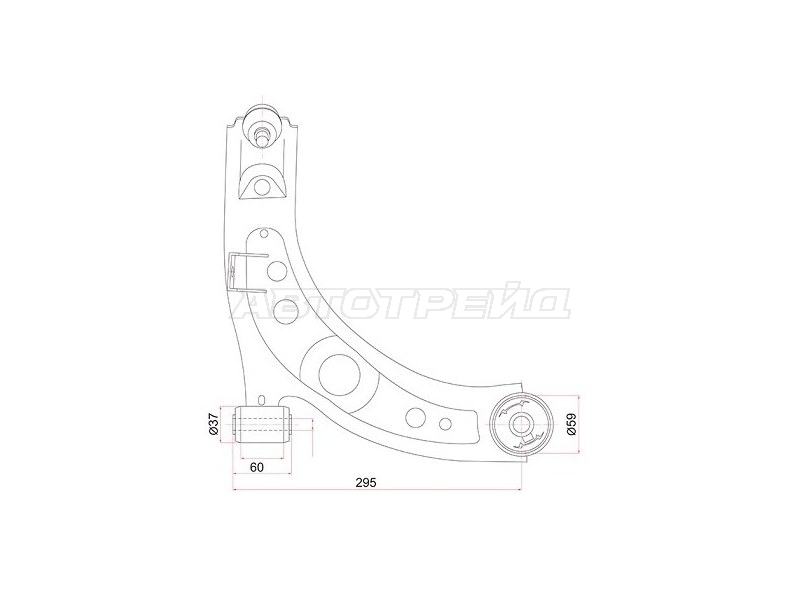 Рычаг подвески Toyota Passo 04-10 / Daihatsu Boon 04-10 (Снизу/ Спереди/ Справа)