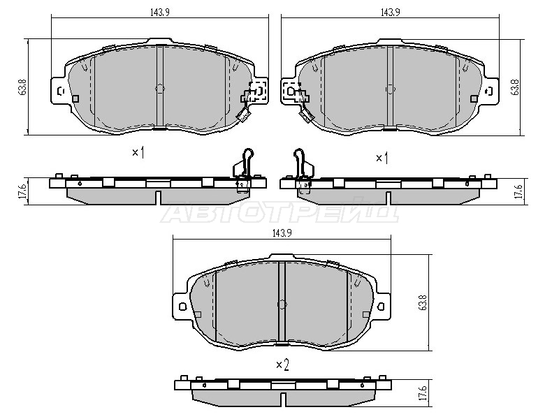 Колодки тормозные (Спереди) Toyota Crown 91-07 / Mark II 92-04