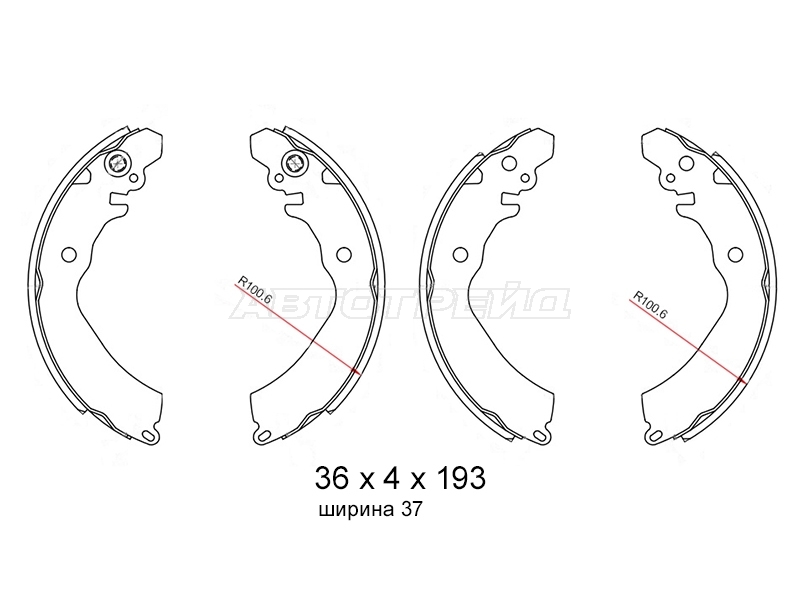 Колодки тормозные барабанные Mitsubishi Lancer 91-01 / Aspire 98-02