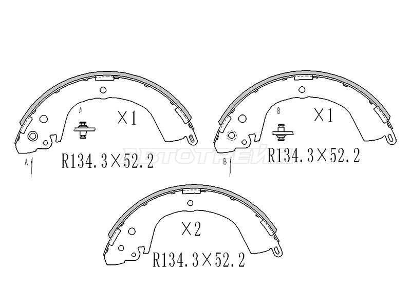Колодки тормозные барабанные Mitsubishi Delica 90-07 / L200 96-16