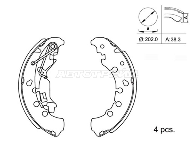 Колодки тормозные барабанные Opel Corsa 06-14
