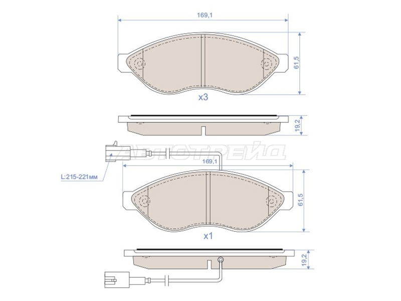 Колодки тормозные (Спереди/ Усиленные) Peugeot Boxer 06-14 / Citroen Jumper 06-14