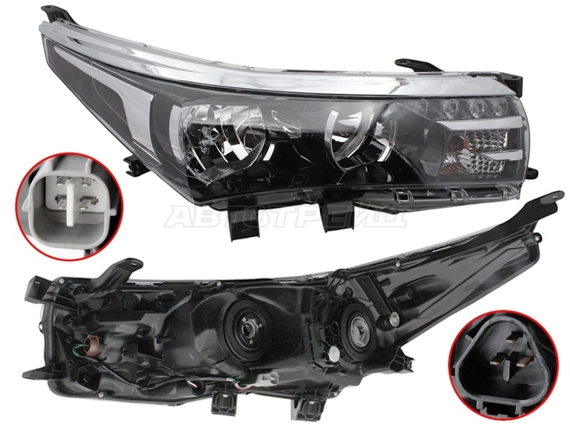 Фара Toyota Corolla (E180) 12-16 (Справа/ Галоген/ ДХО/ С электрокорректором)
