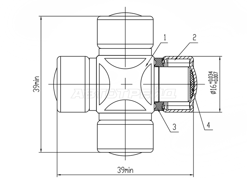 Крестовина рулевого кардана Chevrolet Aveo 02-15 / Cruze 09-15