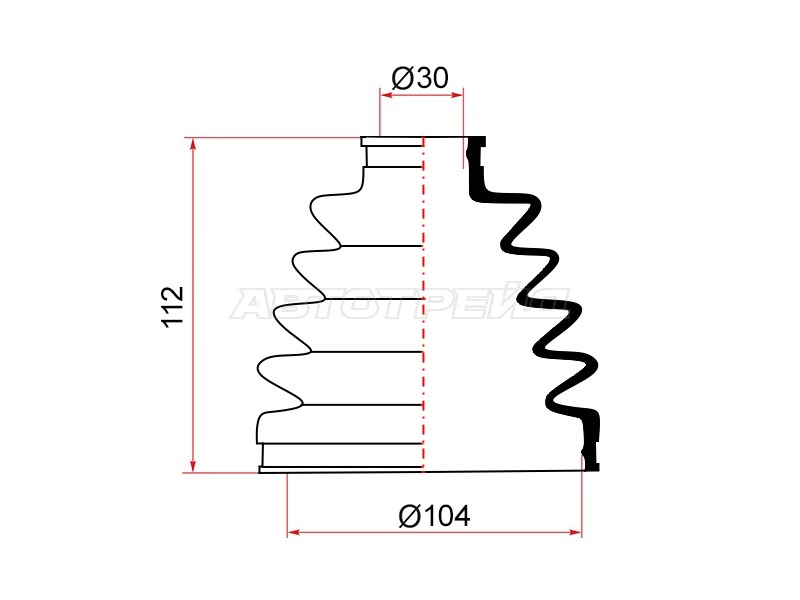 Пыльник наружный FR TOYOTA LAND CRUISER PRADO GRJ12/KDJ120/KZJ120/LJ12/RZJ12/TRJ12 04-10 1GRFE MARUICHI 02183