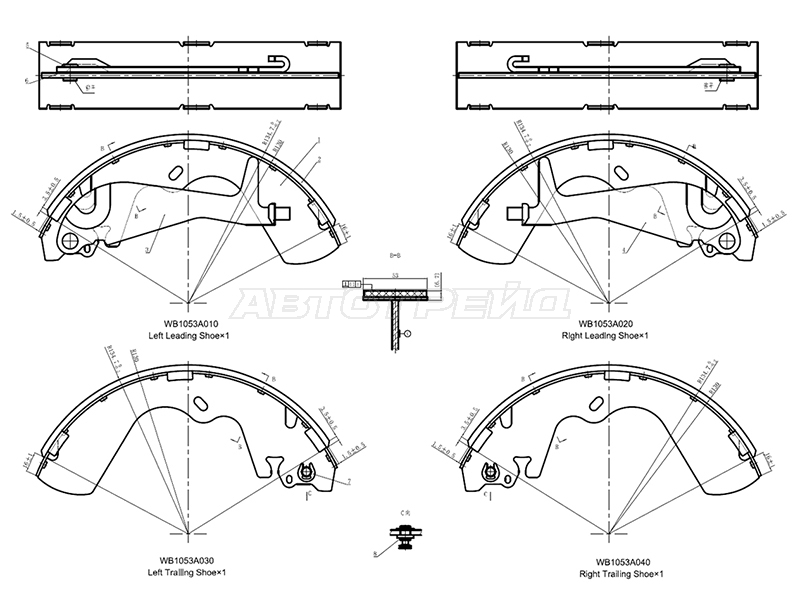 Колодки тормозные барабанные Hyundai Sonata 98-01 / Kia Soul 08-11