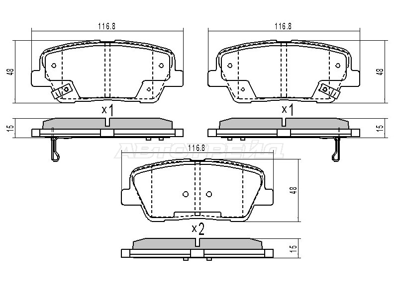 Колодки тормозные (Сзади) Hyundai Elantra 10-16 / Santa Fe 05-21