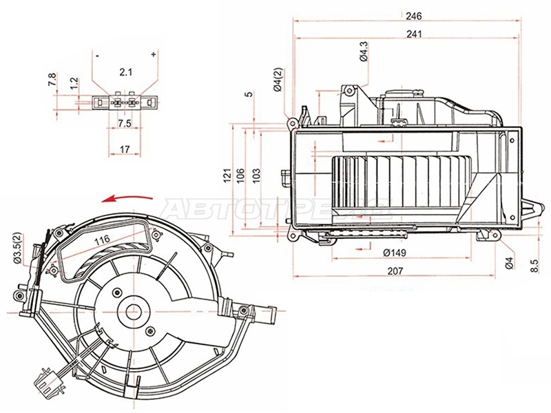 Мотор отопителя салона (Левый руль) Audi A6 04-10 / A6 allroad quattro 06-12