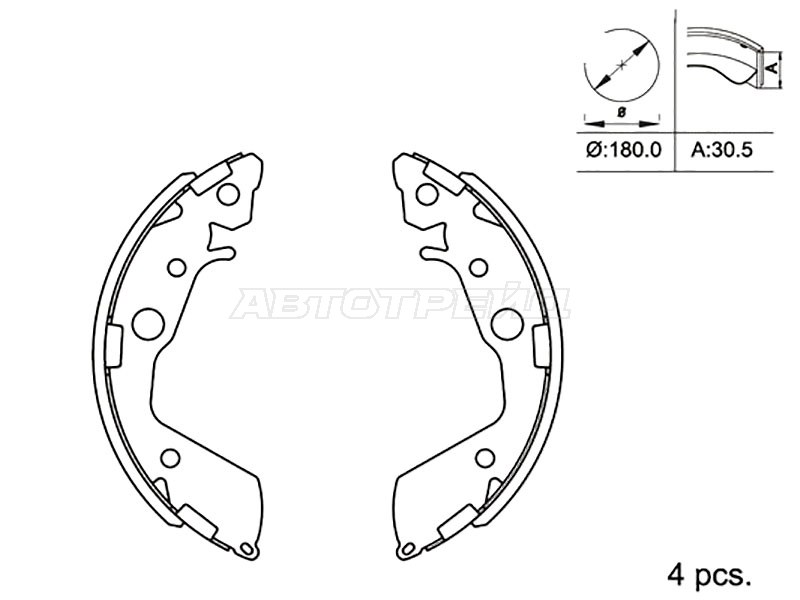 Колодки тормозные барабанные зад HONDA JAZZ 02-13/LIFE 03-14 SAT ST280022