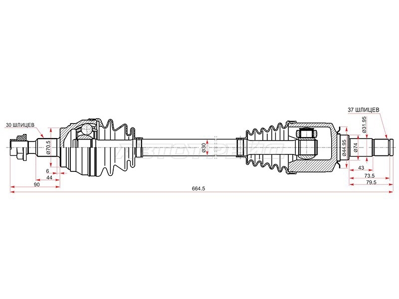 Привод в сборе Mercedes-Benz M-Class 05-11 / GL-Class 06-15 (Спереди/ Слева)