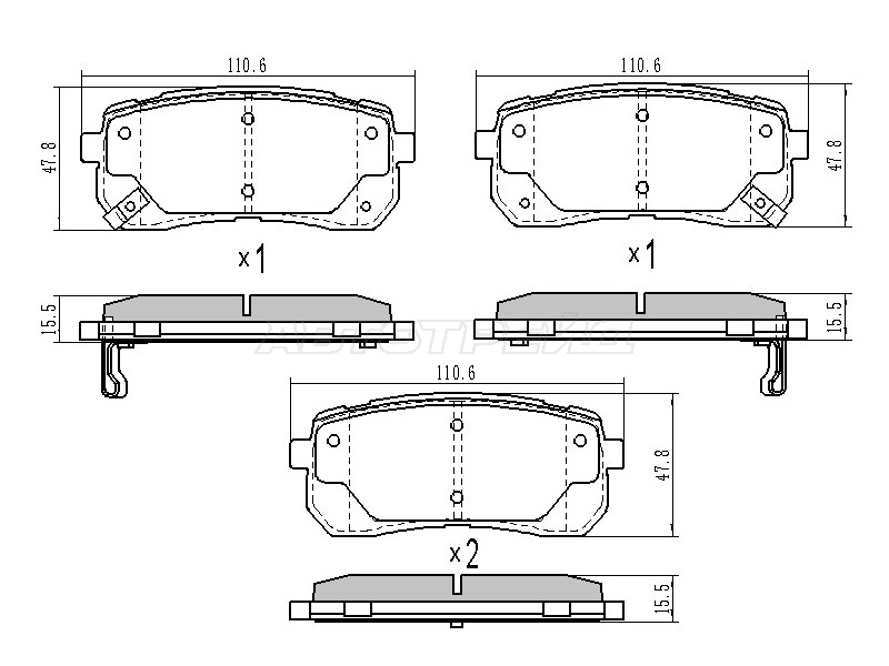 Колодки тормозные (Сзади) Kia Carnival 99-02 / Sorento 14-18