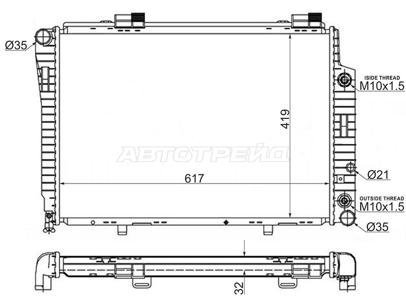 Радиатор Mercedes-Benz C-Class 93-01 / E-Class 95-03
