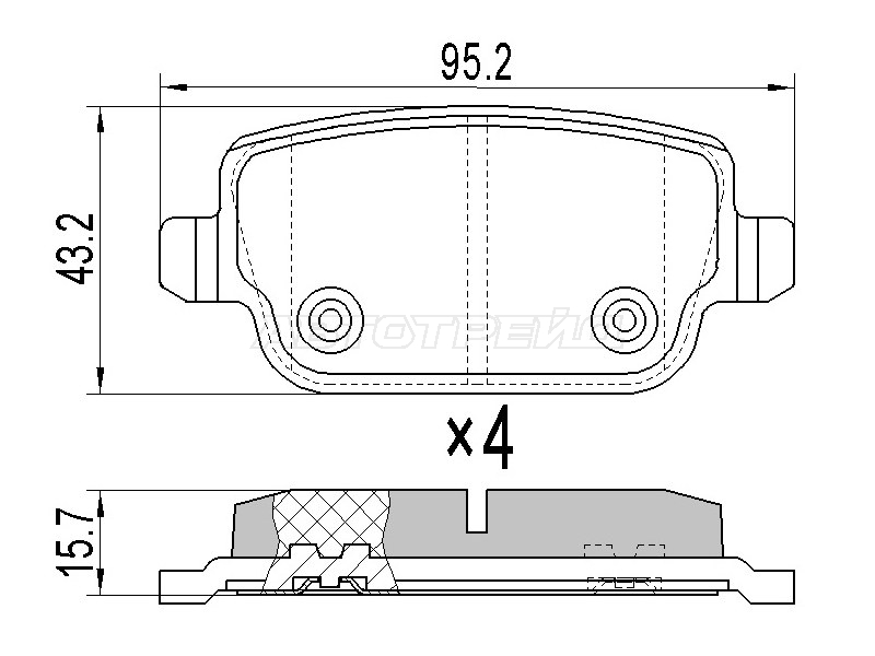 Колодки тормозные (Сзади) Ford Focus 04-11 / Kuga 08-13