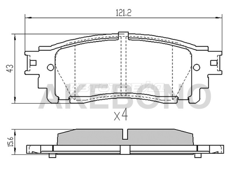 Колодки тормозные RR LEXUS NX200/NX200T/300H 14- AKEBONO AN807K