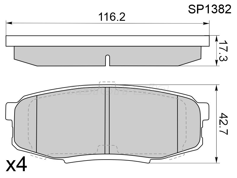 Колодки тормозные зад TOYOTA LAND CRUISER 200/TUNDRA/SEQUOIA 07-/LEXUS LX570 07 HI-Q-SANGSIN BRAKE SP1382