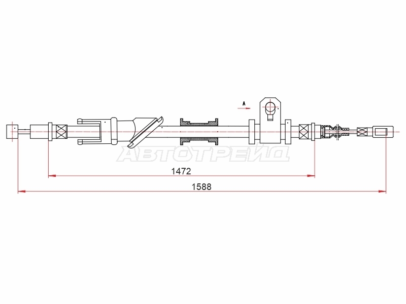 Трос ручного тормоза Mitsubishi Lancer 95-08 / Carisma 95-04 (Слева)