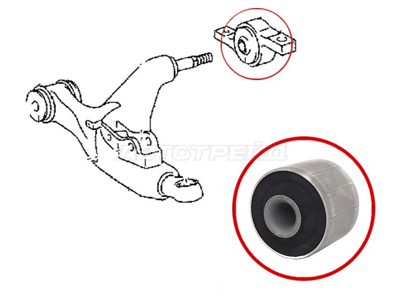 Сайлентблок переднего нижнего рычага задний (Без крепления) TOYOTA MARK X 04-09/MARK X 09-/CROWN 08 SAT ST4807630020
