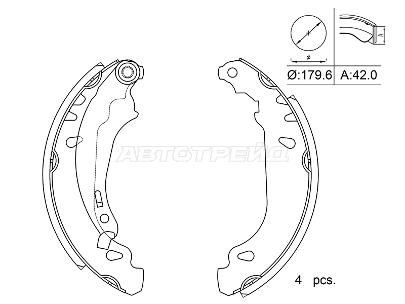 Колодки тормозные барабанные Renault Logan 04-18 / Sandero 09-14