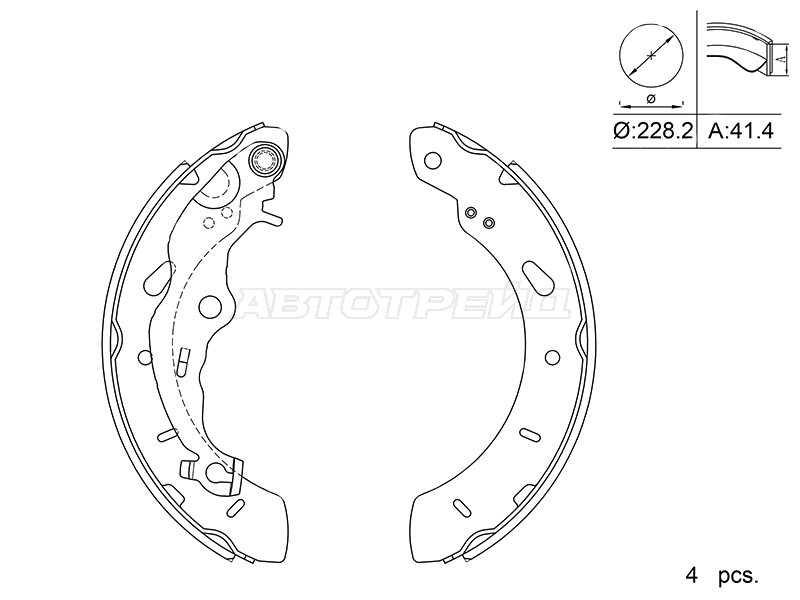 Колодки тормозные барабанные Ford Focus 10-19