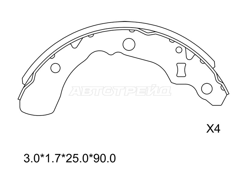 Колодки тормозные барабанные зад TOYOTA PASSO 04-10/DAIHATSU BOON 04-10 SAT ST280089