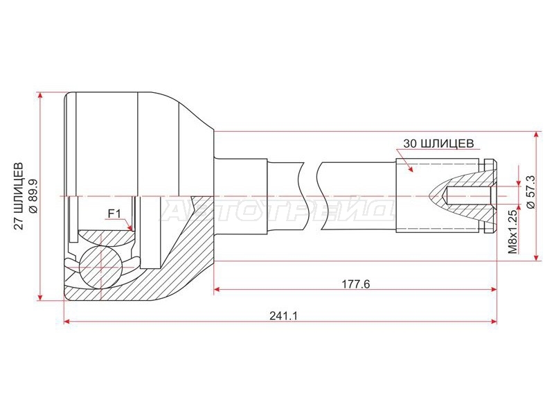 Шрус (Спереди/ Наруж) Toyota Hilux Pick Up 83-97 / Land Cruiser 80-04